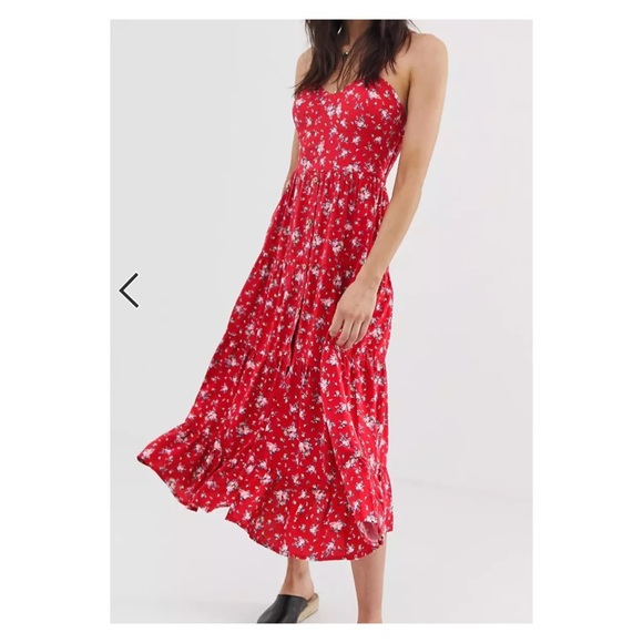 Band Of Gypsies Floral Tiered Midaxi Dress XS - Picture 2 of 12